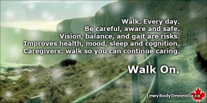 Walking Helps Lewy Body Dementia. (photo/graphic)
