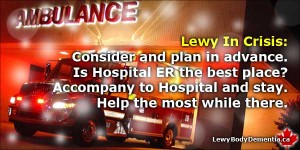 Lewy Body Dementia and Hospital ER graphic | www.Lewy.ca
