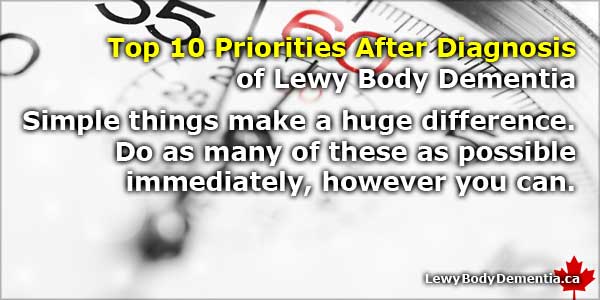 Top 10 priorities after Lewy Body Dementia Diagnosis -- Info/graphic