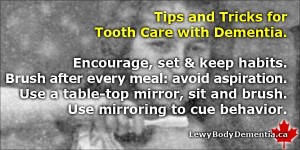 Tooth Care for Dementia. Help with brushing. Info/graphic
