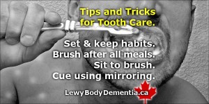 Tooth Care for Dementia. Help with brushing. Info/graphic