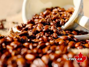 Photo of coffee beans and cup