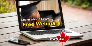 Photo of laptop with graduates onscreen with "Learn about Lewy Free Webinars" superimposed